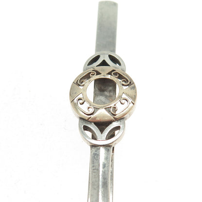 925 Sterling Silver & 10K Gold Vintage Celtic Modernist Pendant