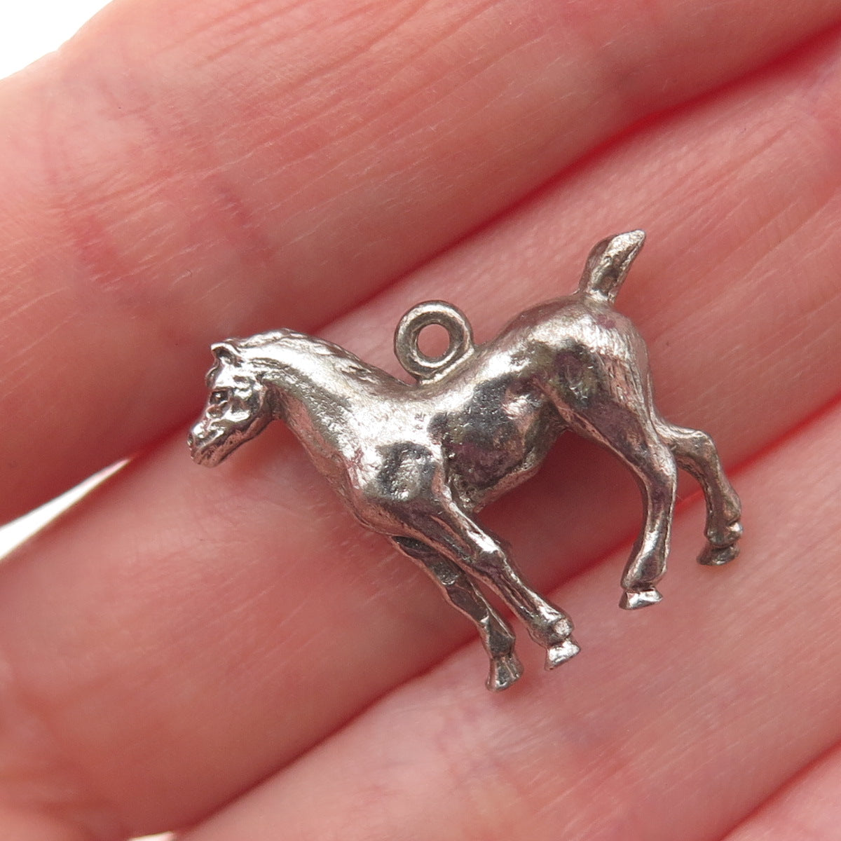 J.M. Fisher 925 Sterling Silver Vintage Horse 3D Mini Charm Pendant