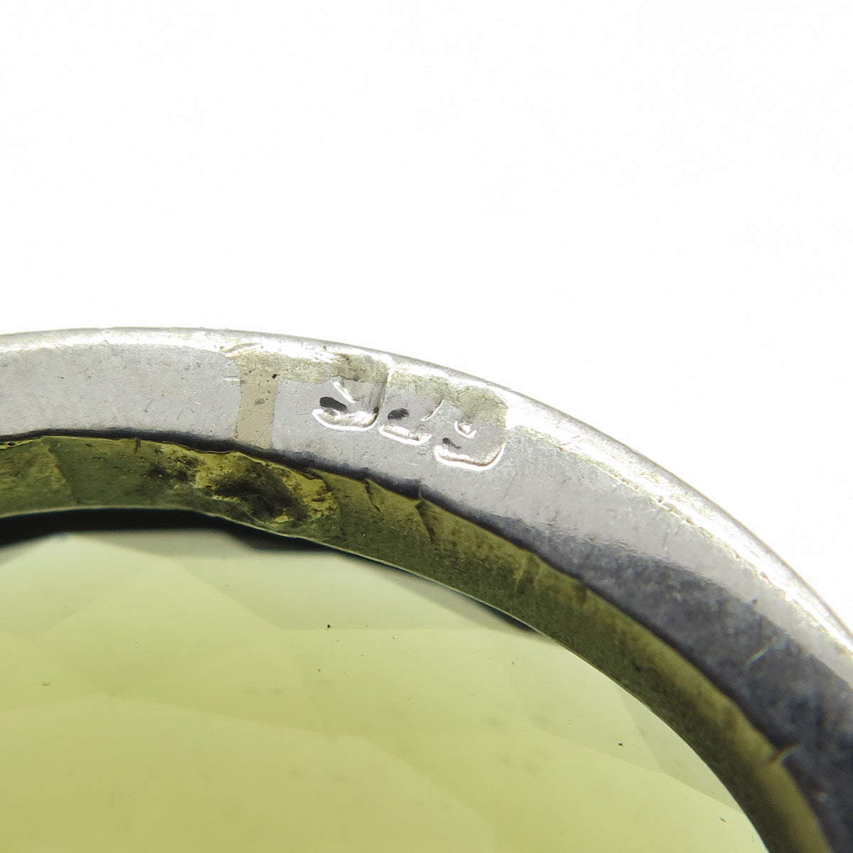 925 Sterling Silver Vintage Real Checkered Citrine Gemstone Pendant