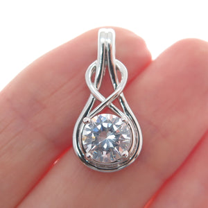 925 Sterling Silver Round-Cut Shaped C Z Slide Pendant