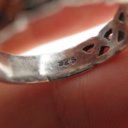 925 Sterling Silver Vintage Celtic Braided Band Ring Size 6.25