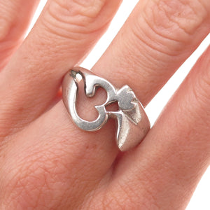 925 Sterling Silver Vintage Om Mantra Oxidized Ring Size 11