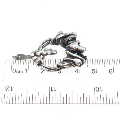 BEBE 925 Sterling Silver Vintage Modernist Oxidized Charm Pendant