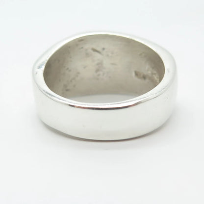 925 Sterling Silver Vintage Mexico Concave Ring Size 7.75