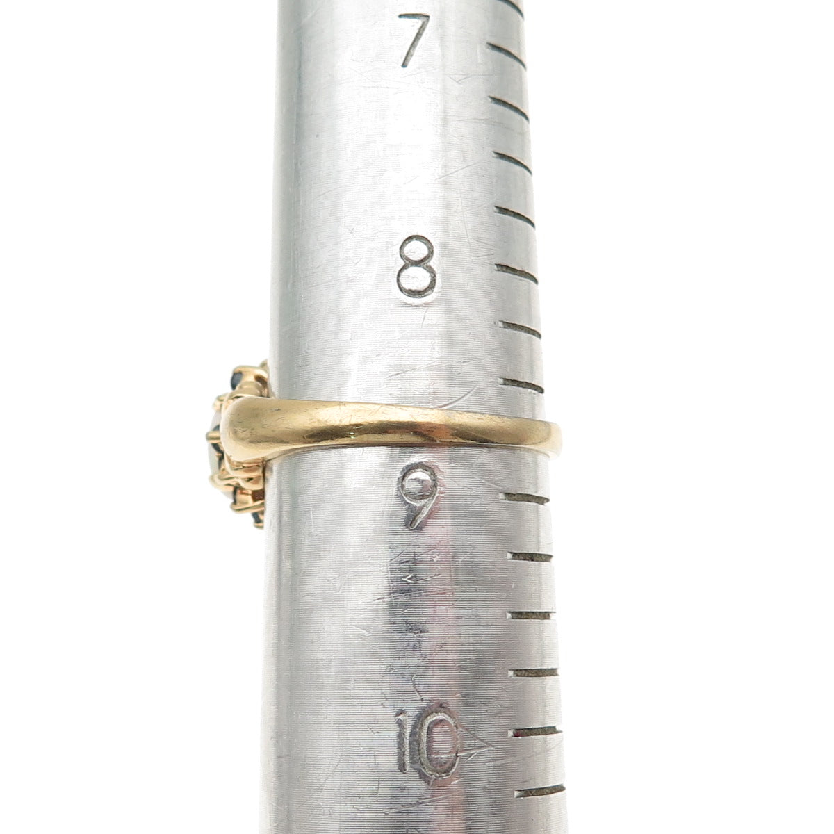 ROSS SIMONS 925 Sterling Gold Plated Vintage Real Opal & Sapphire Ring Size 8.75