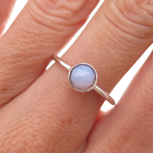 Pandora 925 Sterling Silver Real Opalite Poetic Droplet Ring Size 7