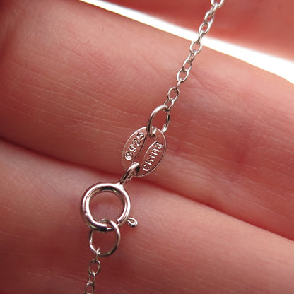925 Sterling Silver Round-Cut C Z Circle of Life Link Cable Chain Necklace 18"