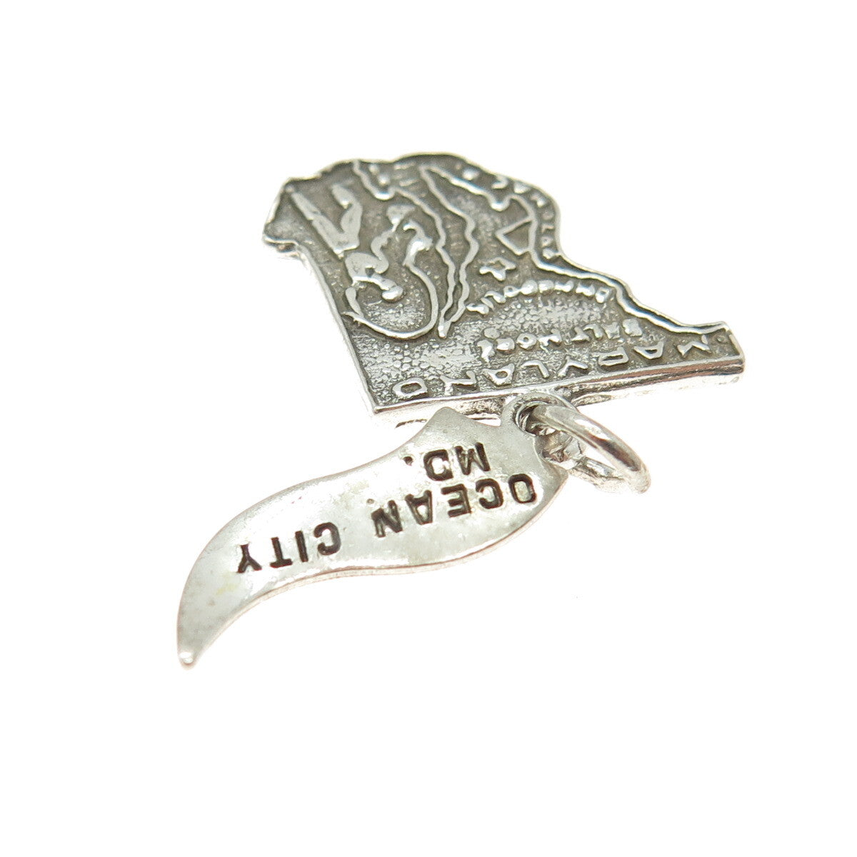 925 Sterling Silver Vintage Ocean City Maryland Charm Pendant