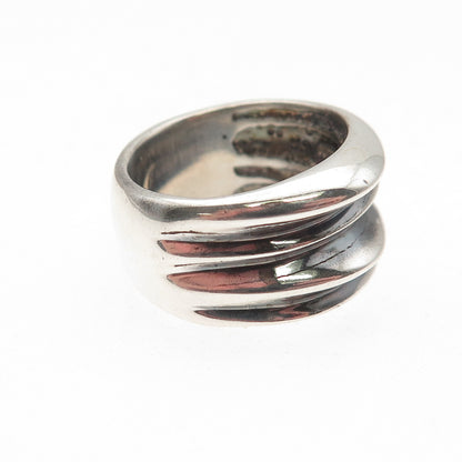 Chateau D’Argent 925 Sterling Silver Vintage Modernist Oxidized Ring Size 7