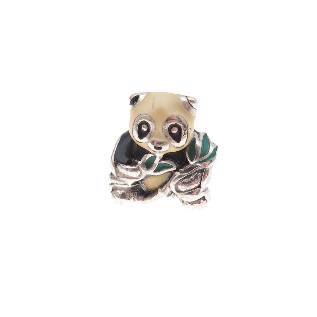 Pandora 925 Sterling Silver Enamel Sweet Panda Slide Bead Charm