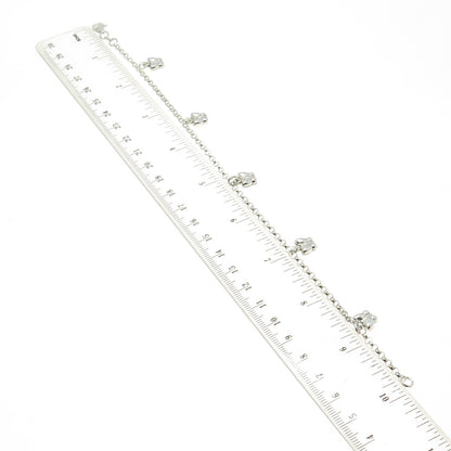 925 Sterling Silver Italy Butterfly Charm Rolo Link Anklet Bracelet 10"