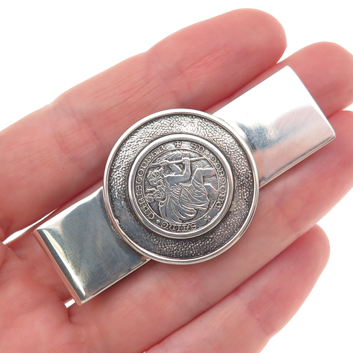 Charles Thomae 925 Sterling Silver Vintage St. Christopher Money Clip