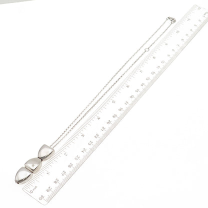 925 Sterling Silver Round-Cut C Z Modernist Fish Rolo Chain Necklace 16-18"