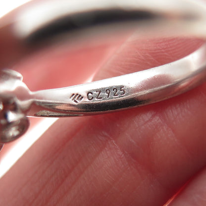 925 Sterling Silver Round-Cut C Z Engagement Ring Size 7