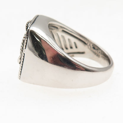 Effy 925 Sterling Silver Real Black Onyx Anchor Ring Size 10.25