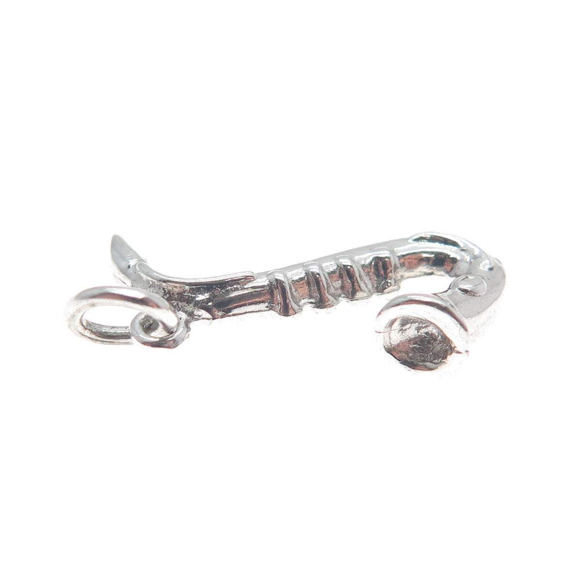 925 Sterling Silver Vintage Saxophone Minimalist 3D Charm Pendant
