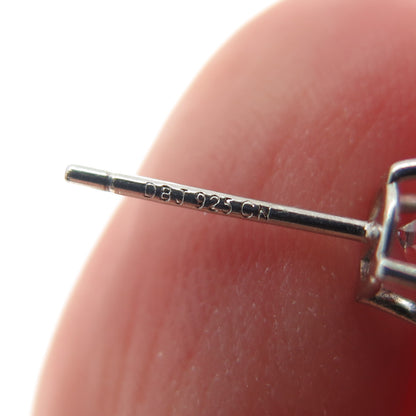 DBJ DEE BERKLE 925 Sterling Silver Round-Cut C Z Stud Earrings