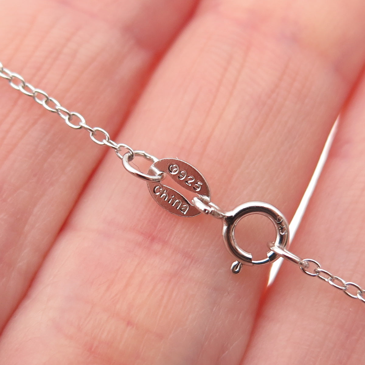 925 Sterling Silver Real Blue Topaz Tassel Cable Chain Necklace 18"