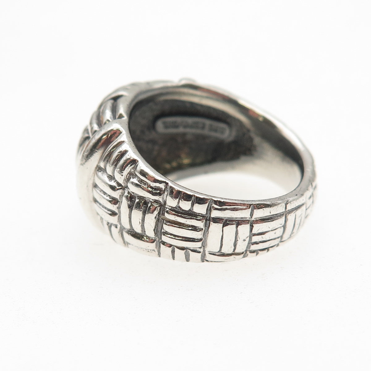 ESPO Joseph Esposito Sterling Silver Vintage Ribbed Dome Oxidized Ring Size 6