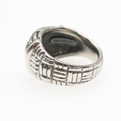 ESPO Joseph Esposito Sterling Silver Vintage Ribbed Dome Oxidized Ring Size 6