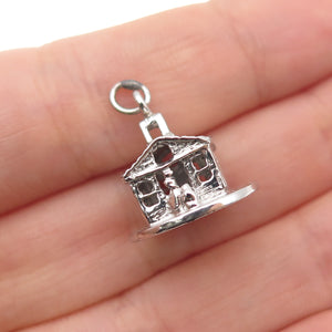 CHARM CRAFT 925 Sterling Silver Vintage Old House Mini 3D Pendant
