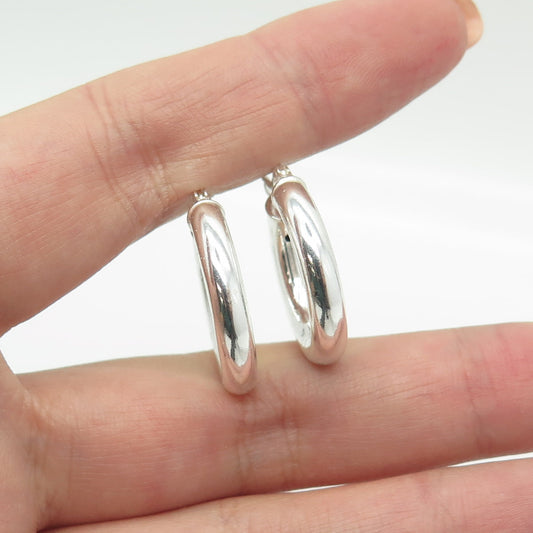 HAN 925 Sterling Silver Classic Hoop Earrings