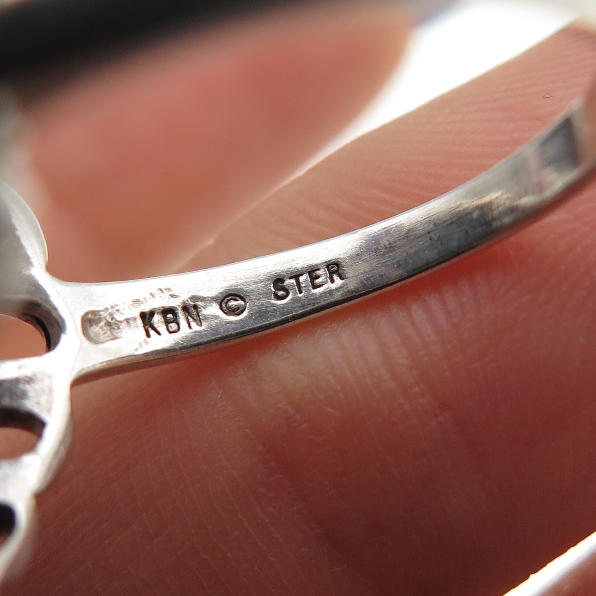 KABANA 925 Sterling Silver Vintage Real Black Onyx Modernist Ring Size 8.25