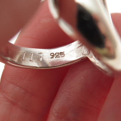 925 Sterling Silver Vintage Letter O Modernist Adjustable Ring Size 7.25