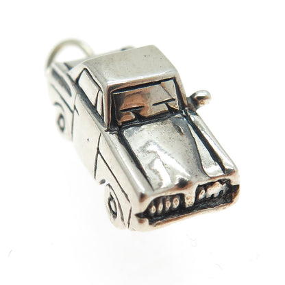 925 Sterling Silver Vintage Retro Car 3D Pendant