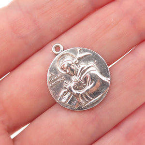 Antaya 925 Sterling Silver Antique Art Deco St. Thomas Oxidized Charm Pendant