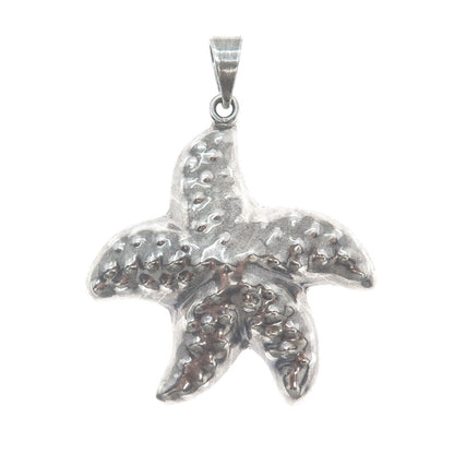 925 Sterling Silver Vintage Mexico Starfish Oxidized Pendant