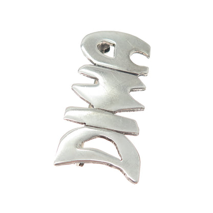925 Sterling Silver Vintage Dina Nameplate Pin Brooch