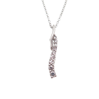 Alwand Vahan 925 Sterling Silver Real White Topaz Cable Chain Necklace 18"