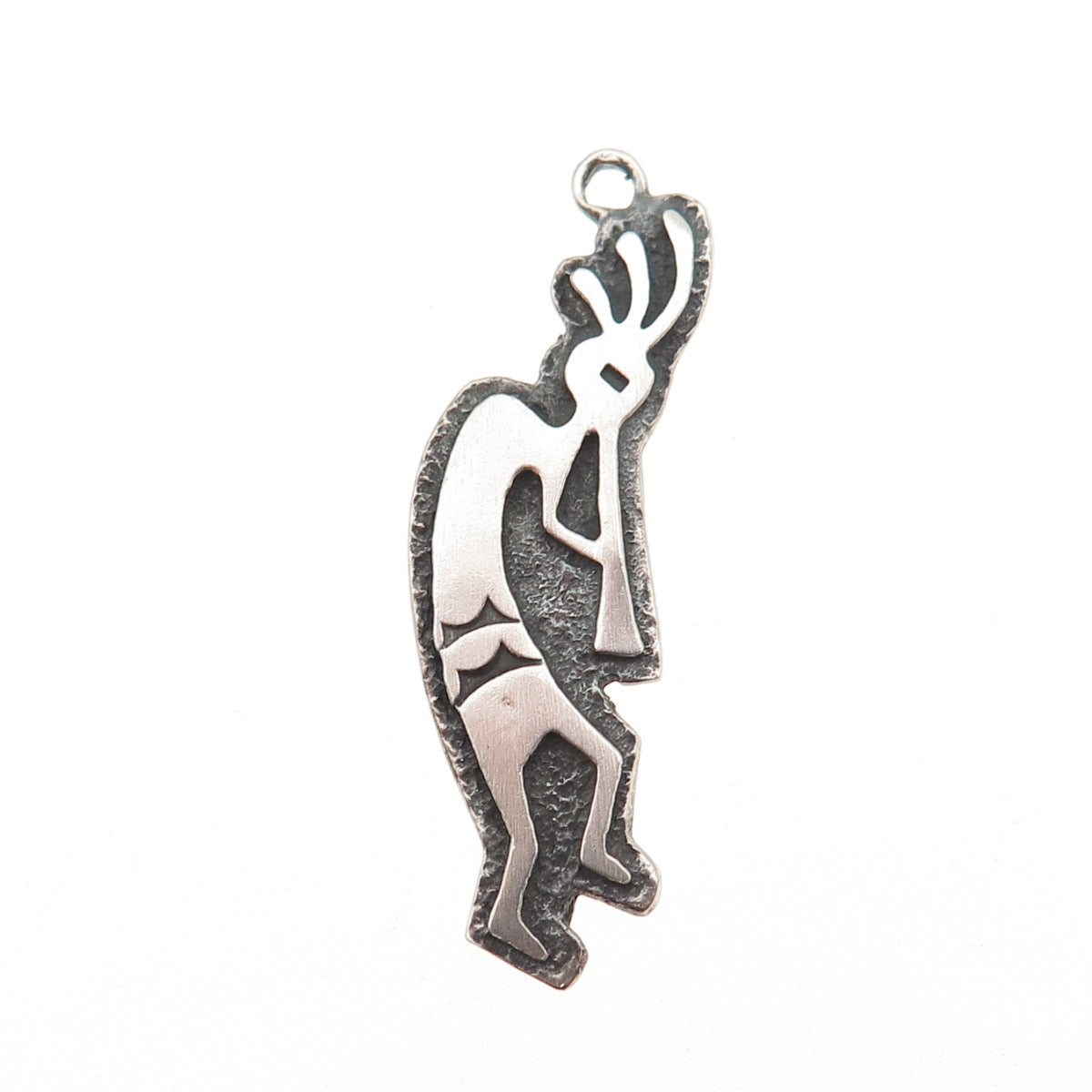 Old Pawn Sterling Silver Vintage Southwestern Kokopelli Oxidized Charm Pendant