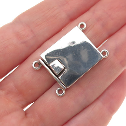 925 Sterling Silver Vintage Mexico Bracelet / Necklace Box Lock Clasp