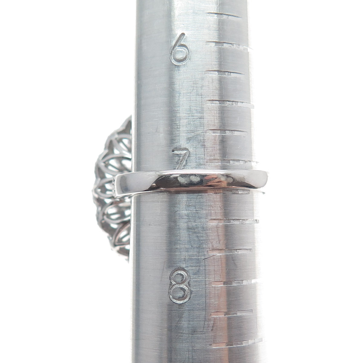 DSMK 925 Sterling Silver White & Blue Multi-C Z Cluster Statement Ring Size 7.25