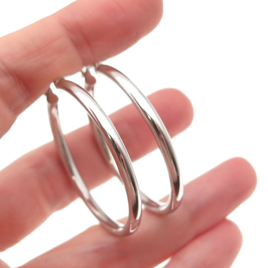 925 Sterling Silver Tube Hoop Earrings
