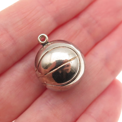Paye & Baker 925 Sterling Antique Art Deco Baseball Ball 3D Mini Charm Pendant