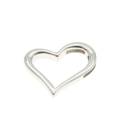 925 Sterling Silver OTC Open Heart Slide Pendant