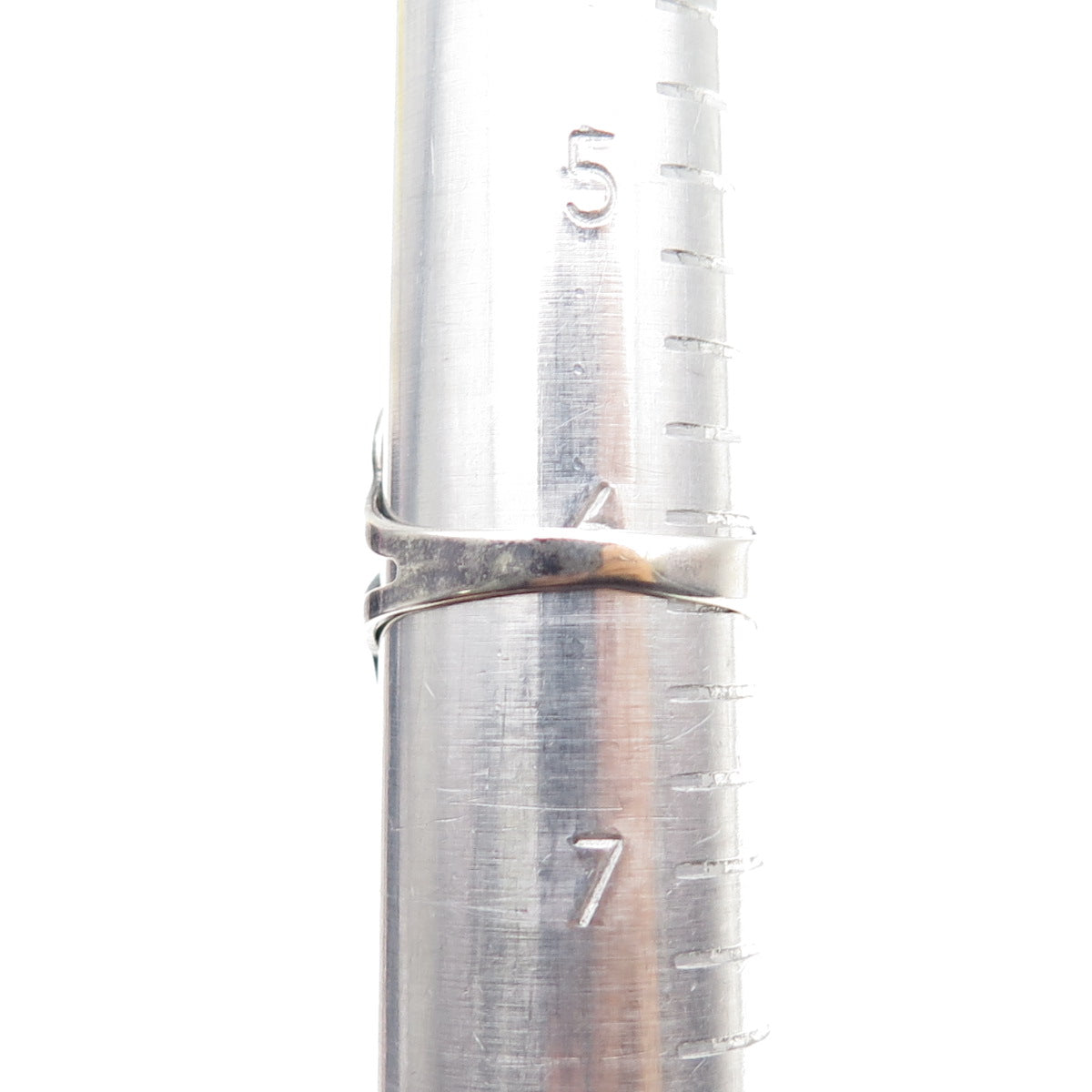 925 Sterling Silver Vintage Mexico Modernist Flower Oxidized Ring Size 6.25