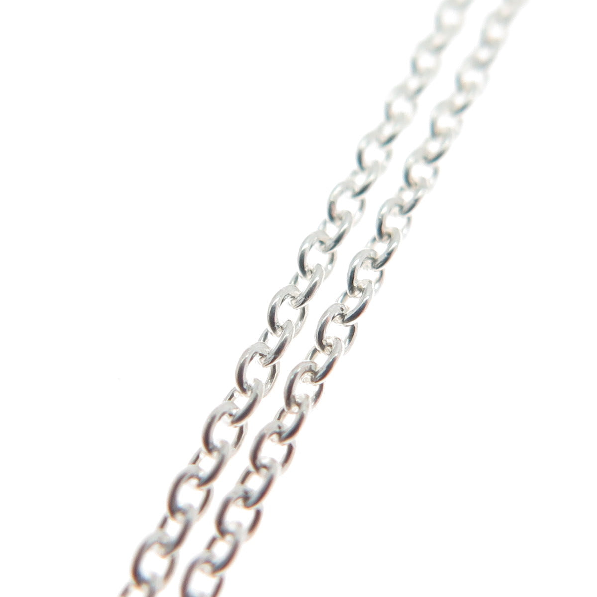 925 Sterling Silver Italy Modernist Coral Reef Teardrop Cable Chain Necklace 18"
