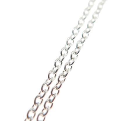 925 Sterling Silver Italy Modernist Coral Reef Teardrop Cable Chain Necklace 18"