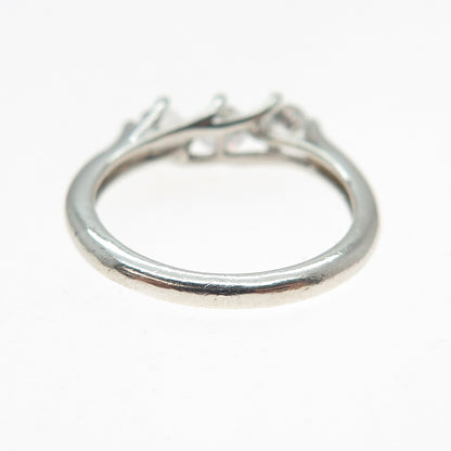 925 Sterling Silver Italy Round-Cut C Z Promise Ring Size 6.5