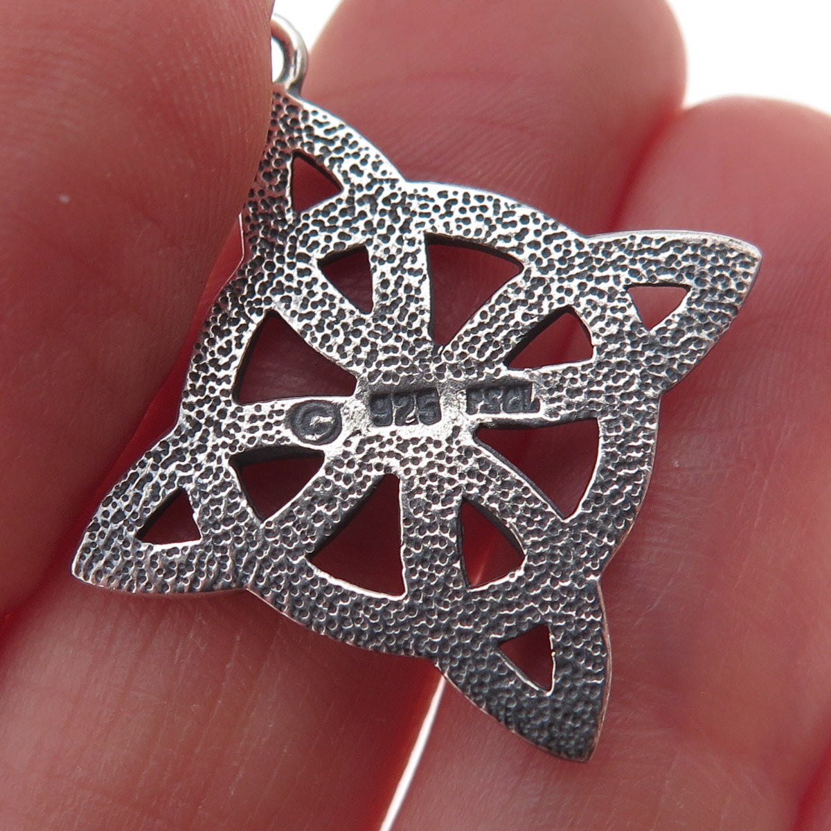 Peter Stone 925 Sterling Silver Vintage Celtic Knot Cross Oxidized Charm Pendant