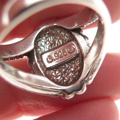 Carolyn Pollack Old Pawn Sterling Silver Vintage MOP Inlay Tribal Ring Size 7