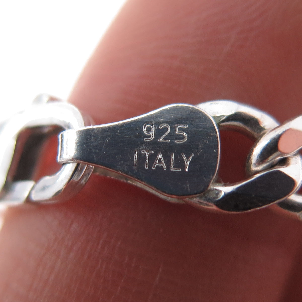 925 Sterling Silver Vintage Italy Figaro Chain Necklace 20"