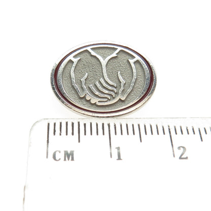 925 Sterling Silver Vintage Enamel Allstate Insurance Logo Pin Brooch