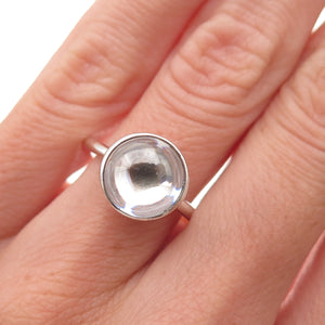 Pandora 925 Sterling Silver Clear Crystal Poetic Droplet Ring Size 6