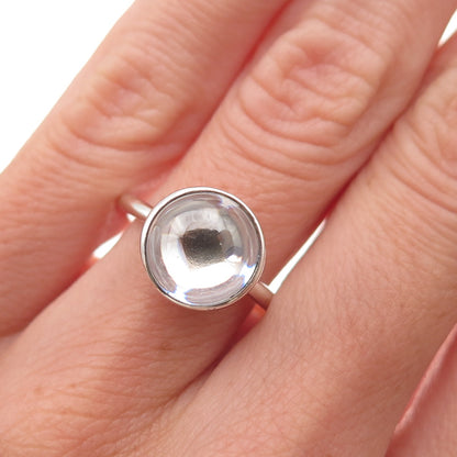Pandora 925 Sterling Silver Clear Crystal Poetic Droplet Ring Size 6