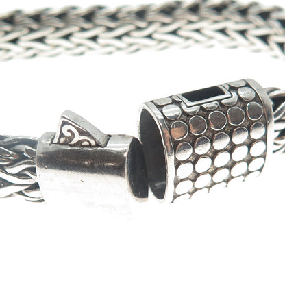 925 Sterling Silver Vintage Oxidized Solid 71.9g Spiga Link Bracelet 7"